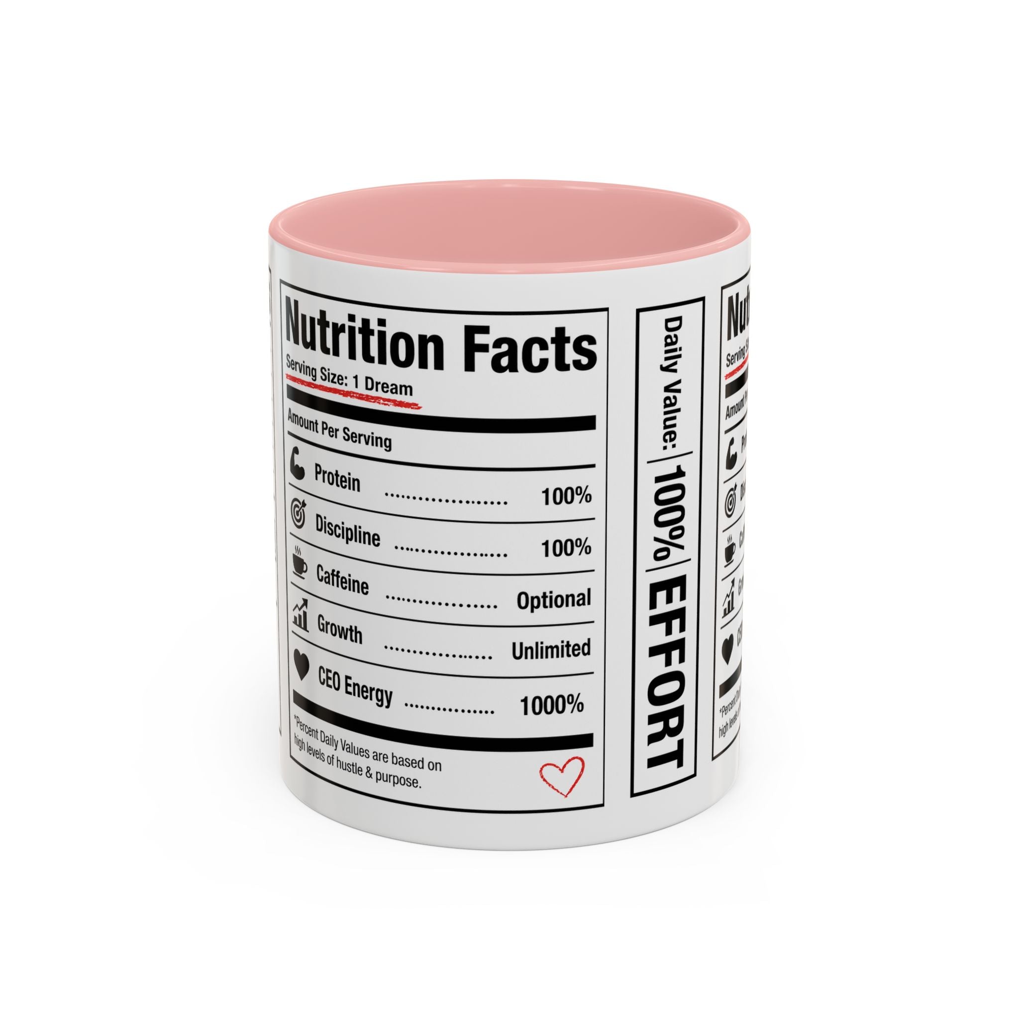 Entrepreneur Nutrition Facts Accent Coffee Mug | CEO Motivation Coffee Cup (11oz, 15oz)