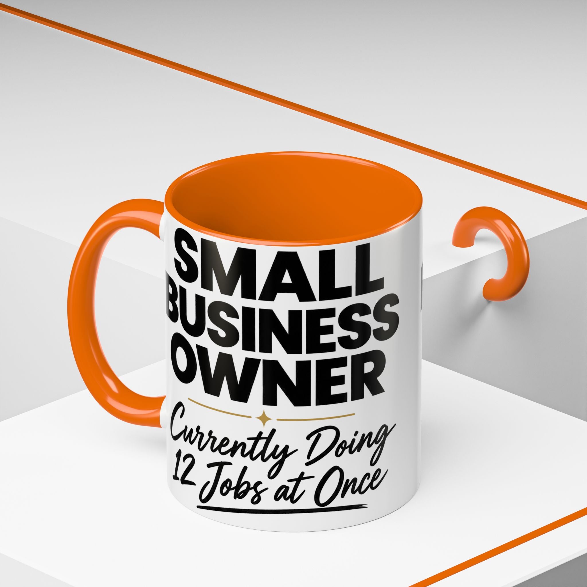 Small Business Owner Mug | “Currently Doing 12 Jobs at Once” Funny Entrepreneur Coffee Cup