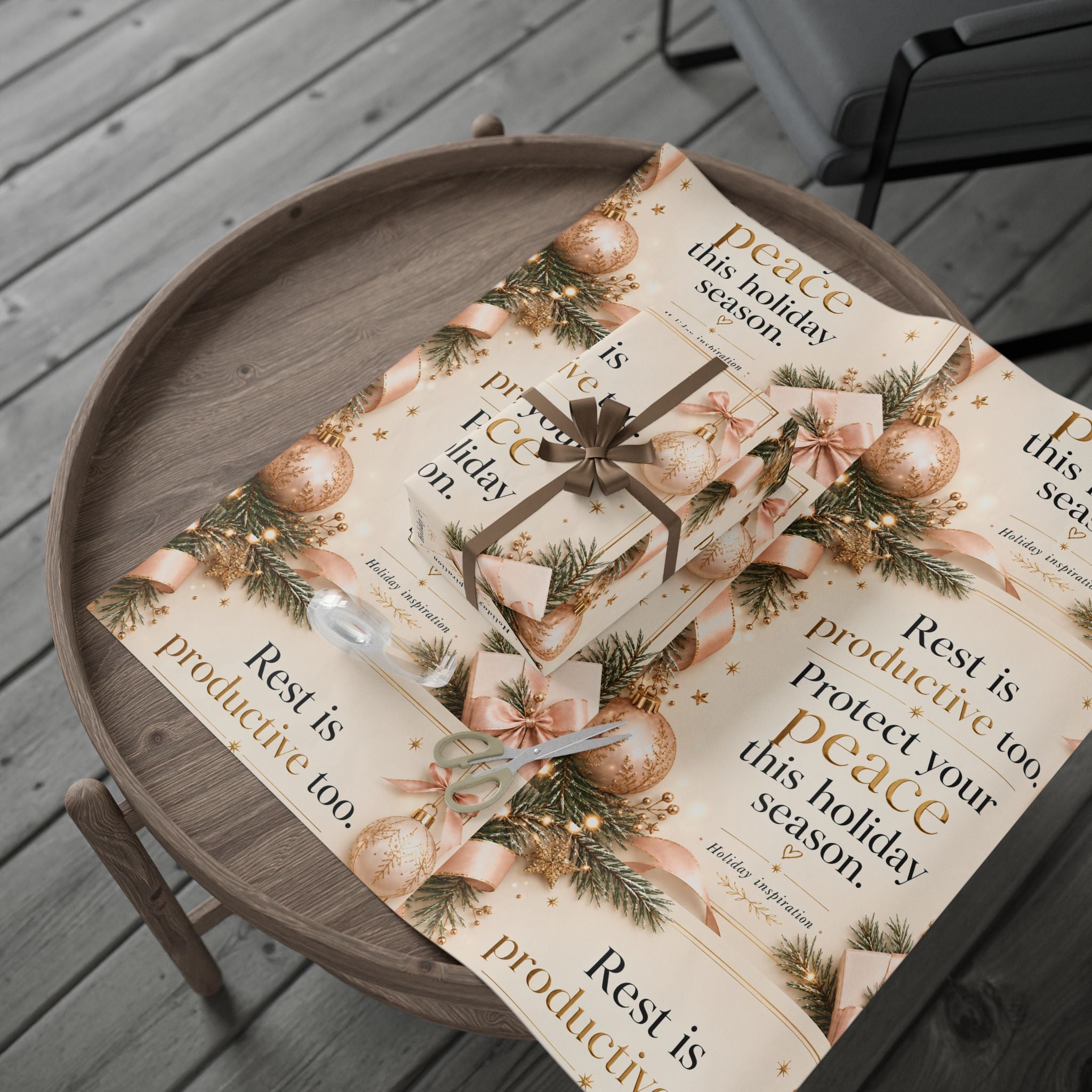 ✨ Rest Is Productive Too Wrapping Paper – Inspirational Holiday Gift Wrap 🎄