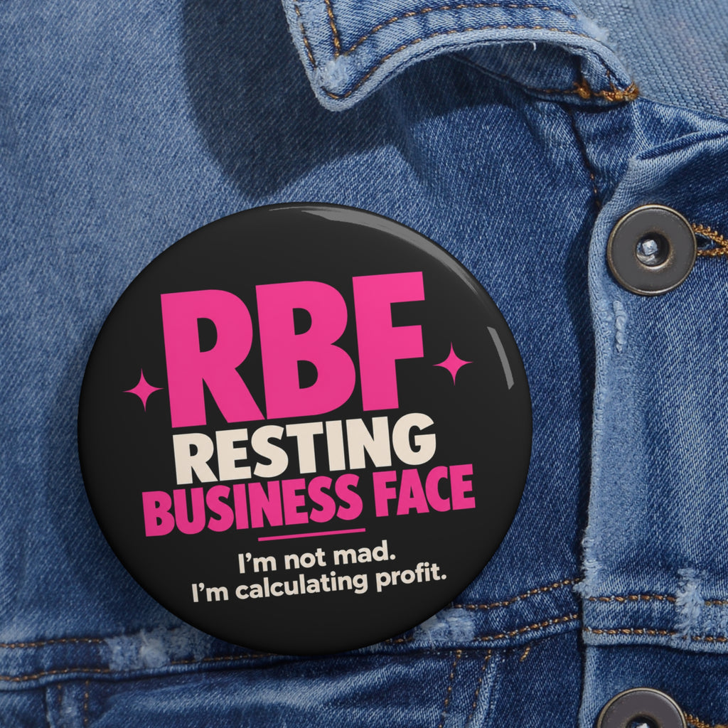 Pin Button — "RBF Resting Business Face" Funny Entrepreneur Lapel Pin