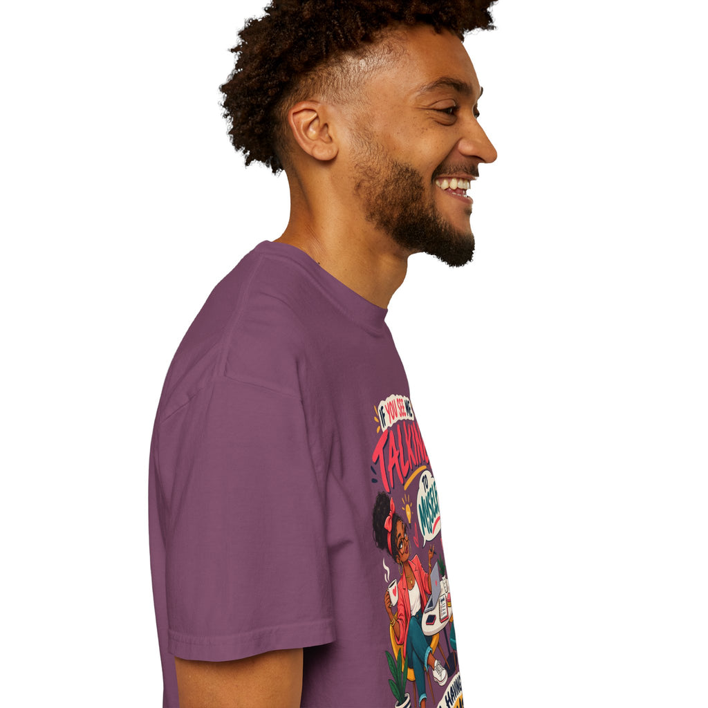 Funny Small Business Owner T-Shirt — “If You See Me Talking to Myself” Staff Meeting Graphic Tee