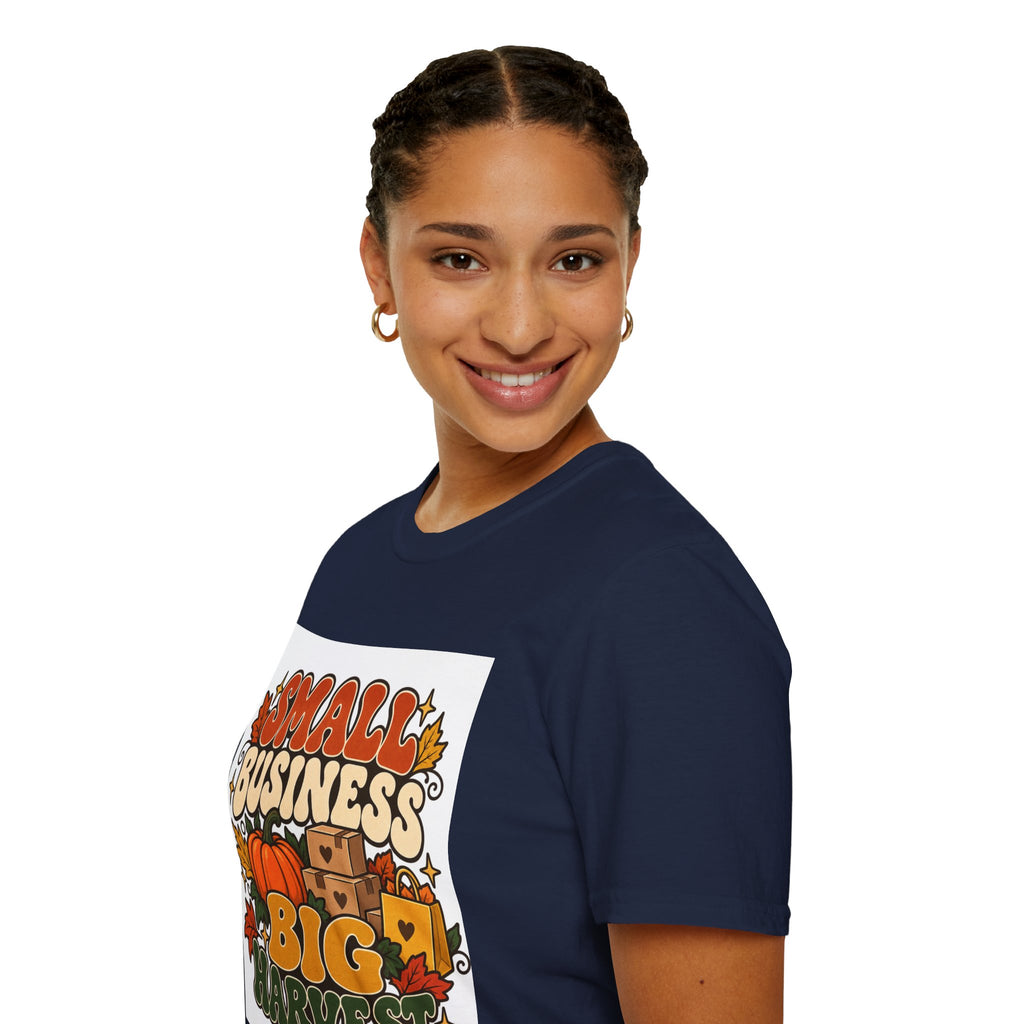 Small Business Big Harvest Graphic T-Shirt — Retro Fall Entrepreneur Tee