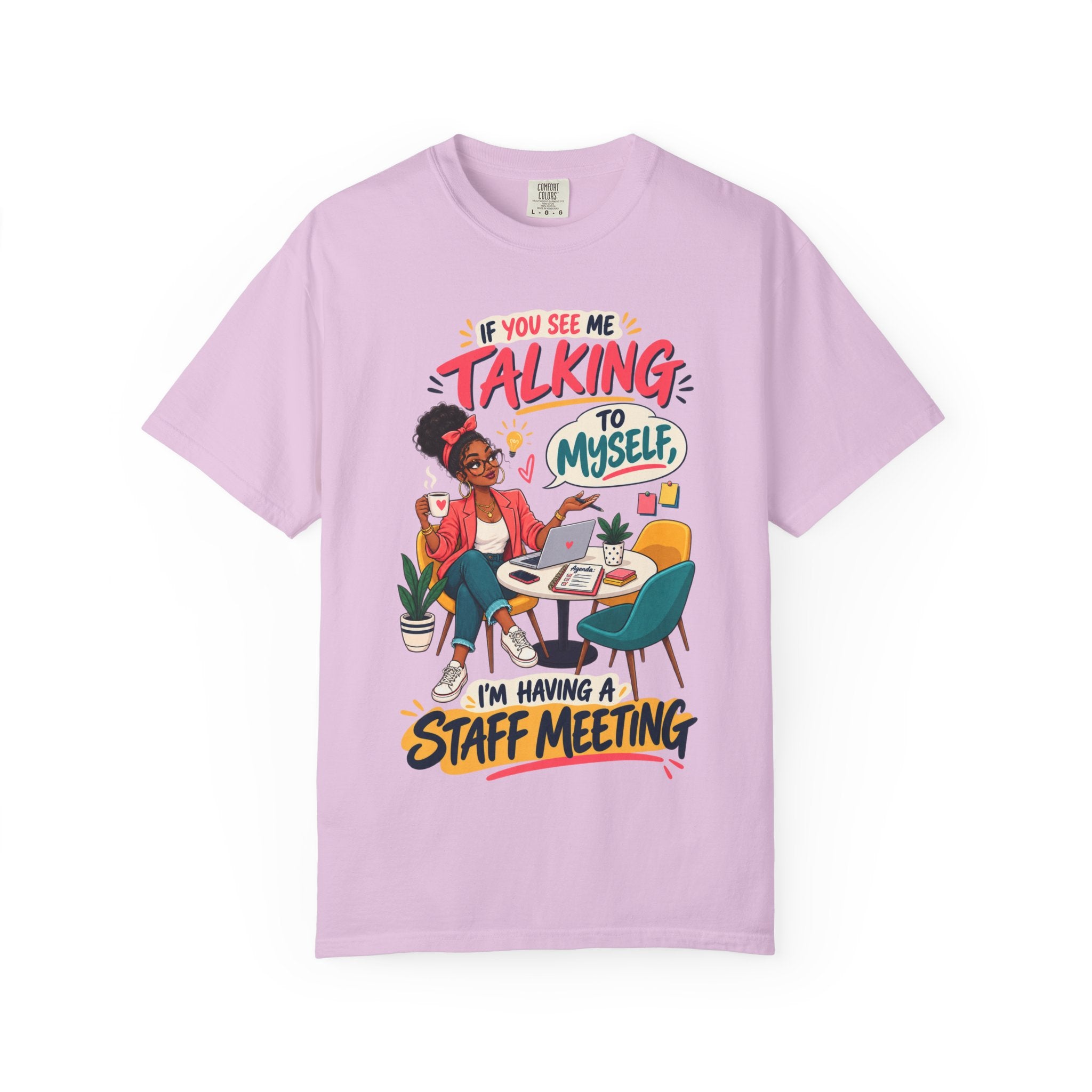 Funny Small Business Owner T-Shirt — “If You See Me Talking to Myself” Staff Meeting Graphic Tee