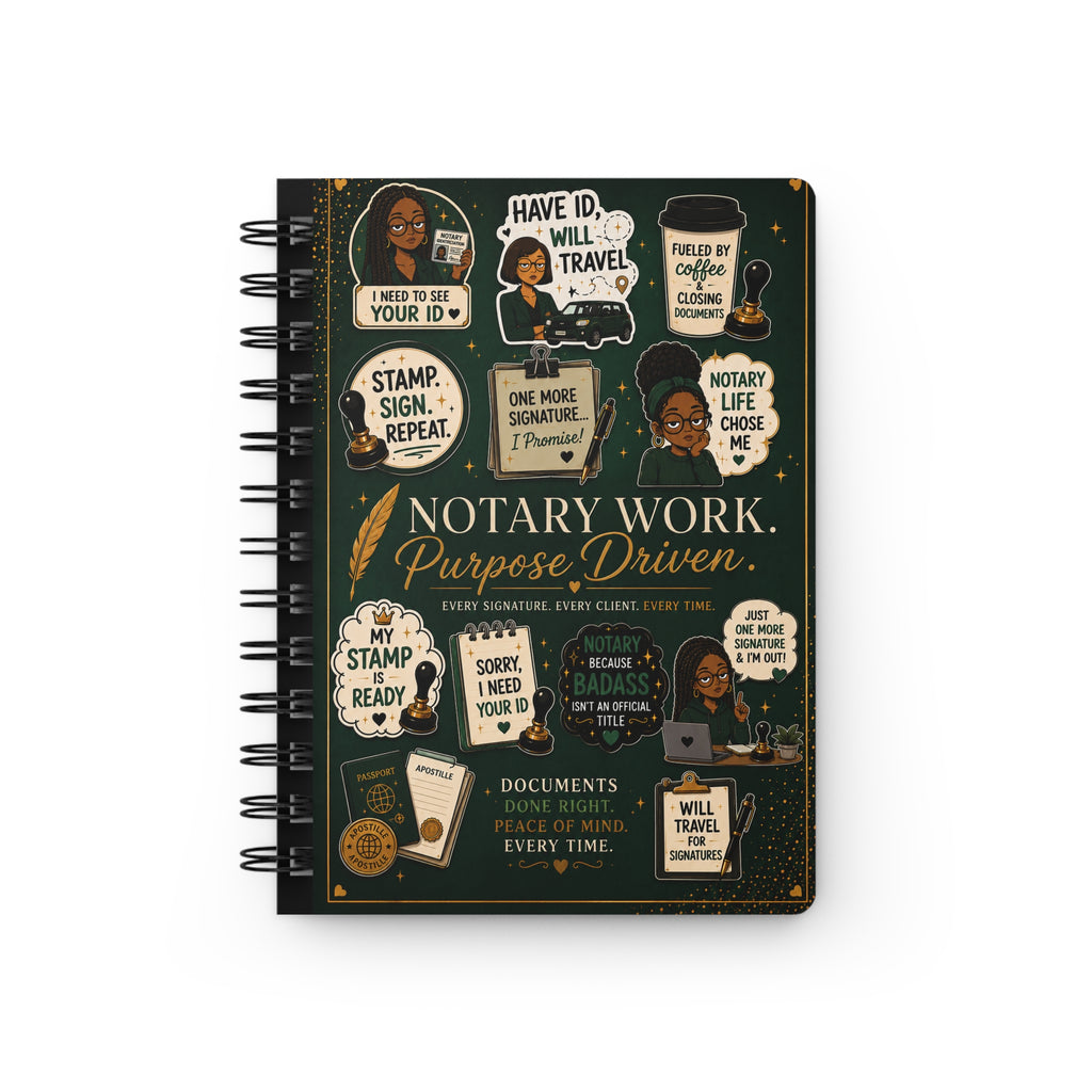 Notary Work. Purpose Driven. Spiral Journal | 150-Page Lined Notebook for Notaries, Loan Signing Agents & Mobile Professionals