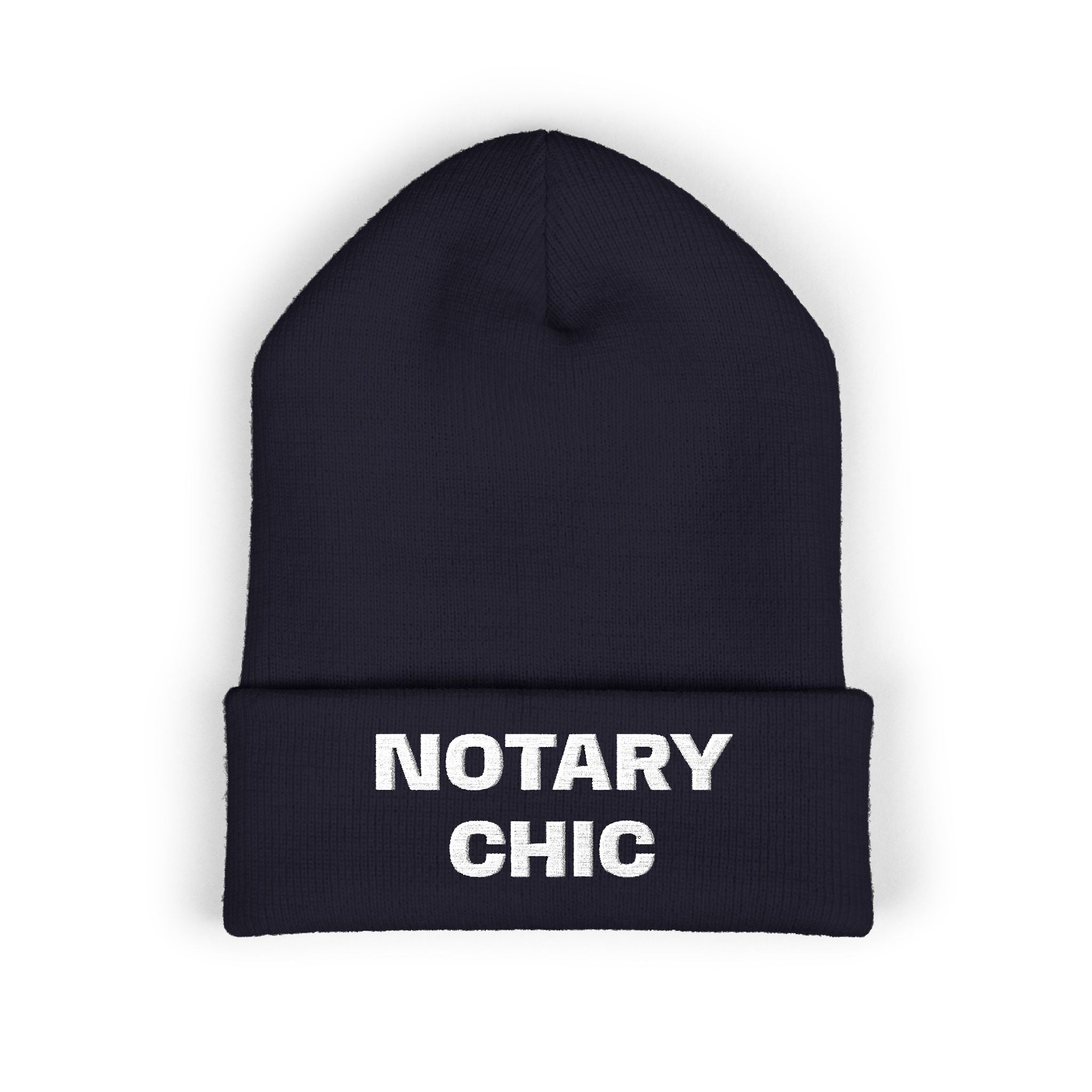 Notary Chic Embroidered Cuffed Beanie | Cozy Notary Public Winter Hat