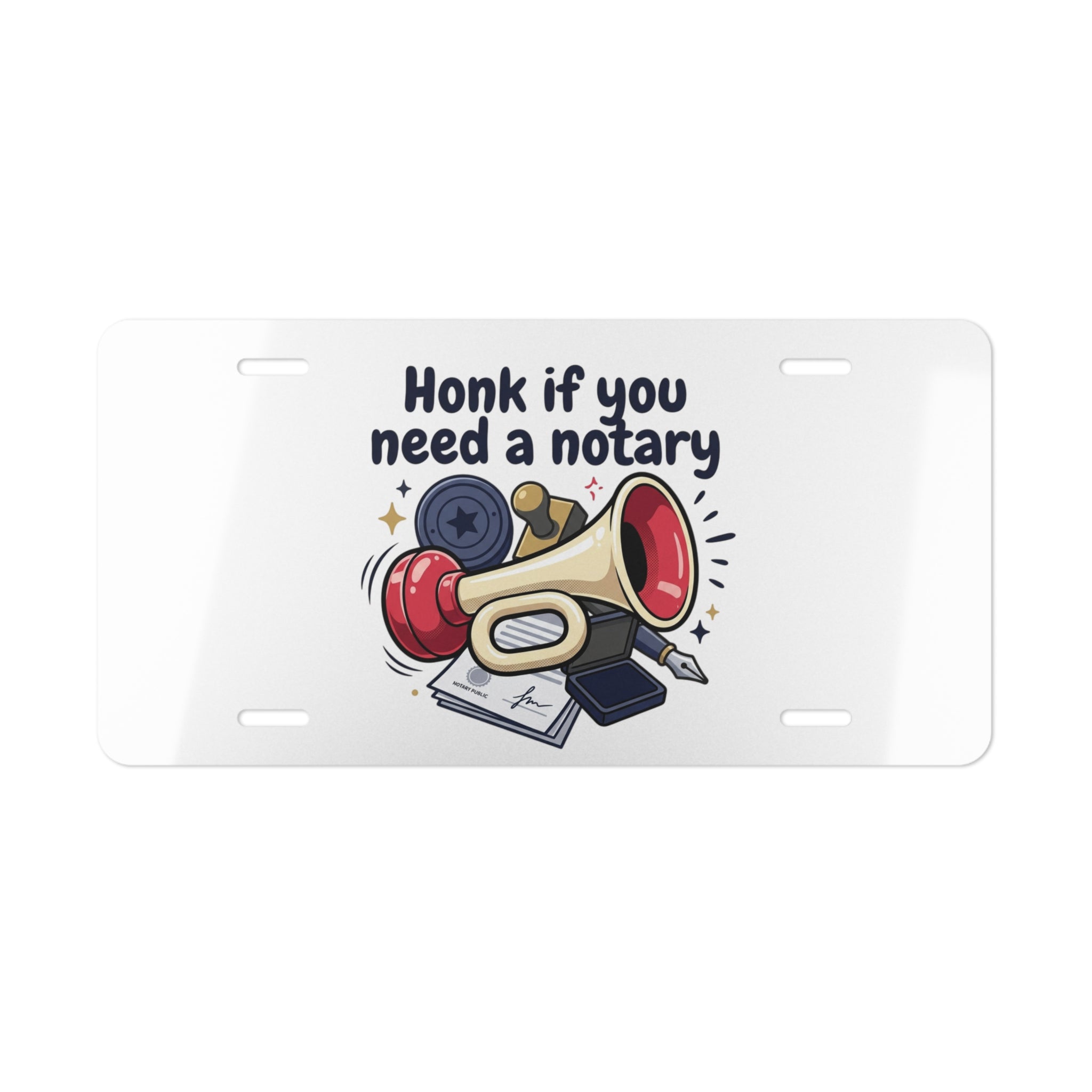 Honk If You Need a Notary Vanity License Plate