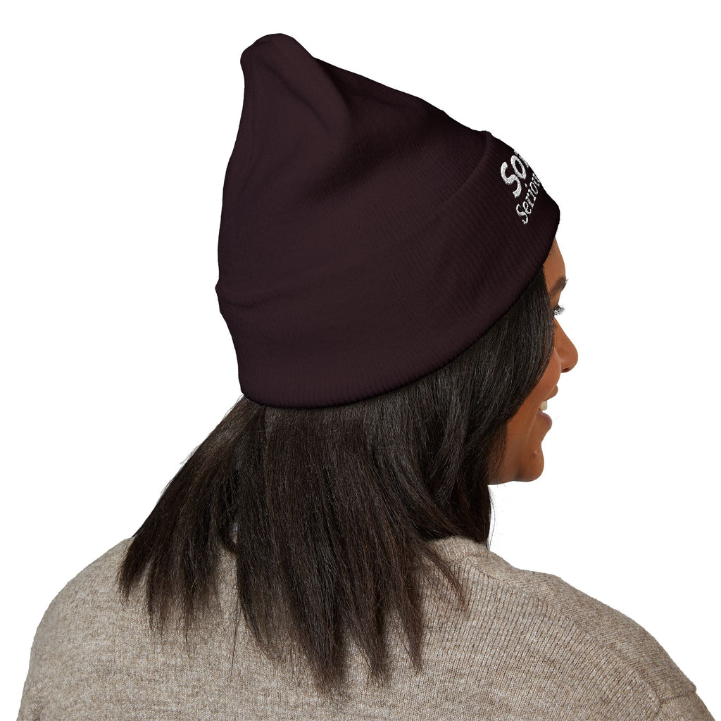 Soft Life. Serious Business. Embroidered Cuffed Beanie | Cozy Entrepreneur Winter Hat