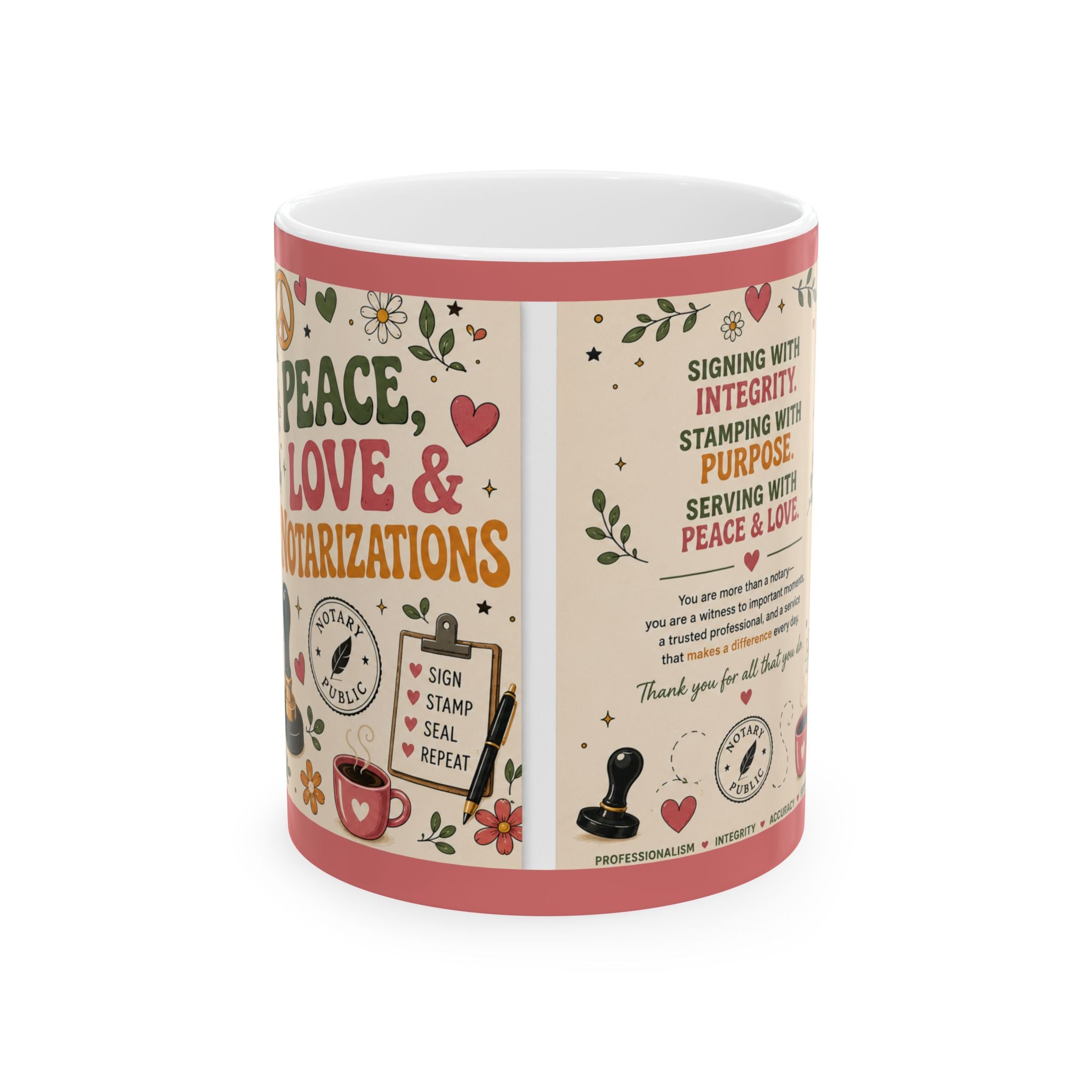 Retro Notary Coffee Mug | 11oz & 15oz Gift for Notaries, Loan Signing Agents & Mobile Notary Professionals