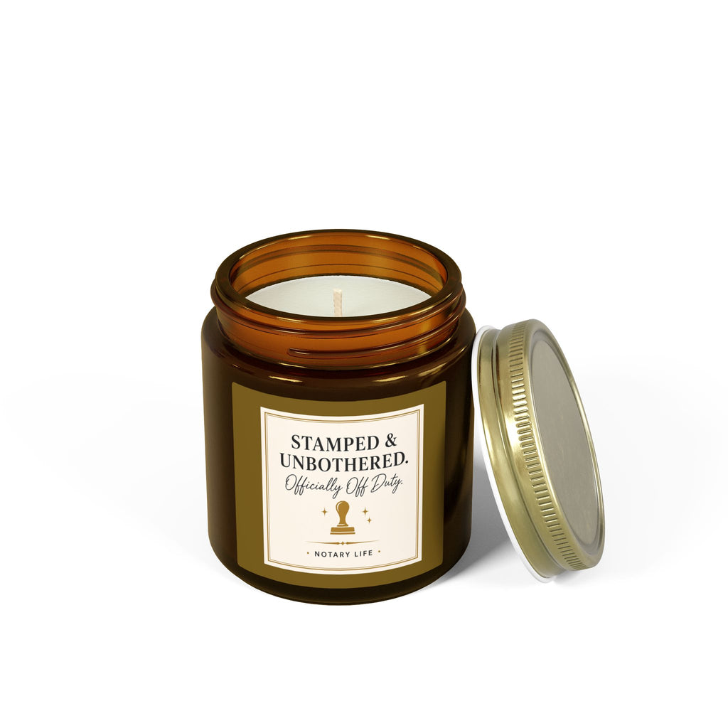 Stamped & Unbothered. Officially Off Duty. | Notary Life Scented Candle (4oz & 9oz)