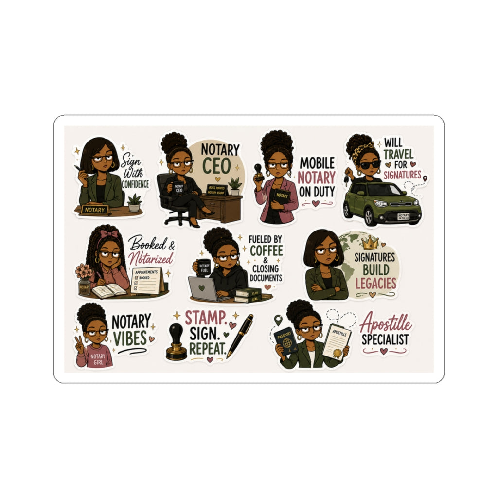 😎 Unbothered CEO Collection | Funny Notary Vinyl Stickers