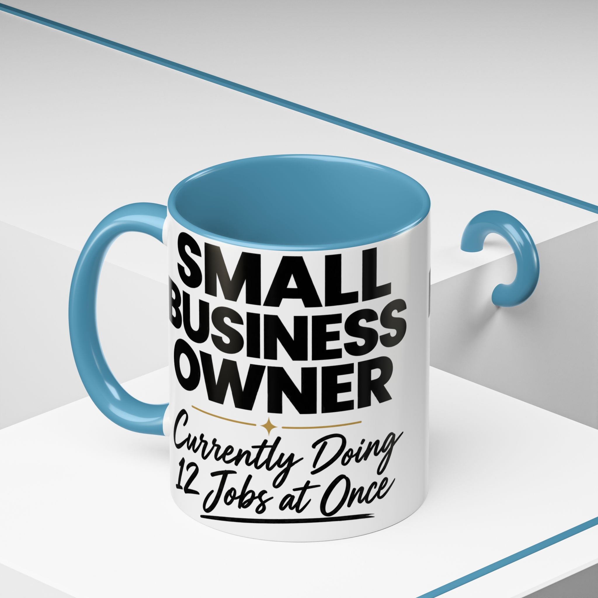 Small Business Owner Mug | “Currently Doing 12 Jobs at Once” Funny Entrepreneur Coffee Cup