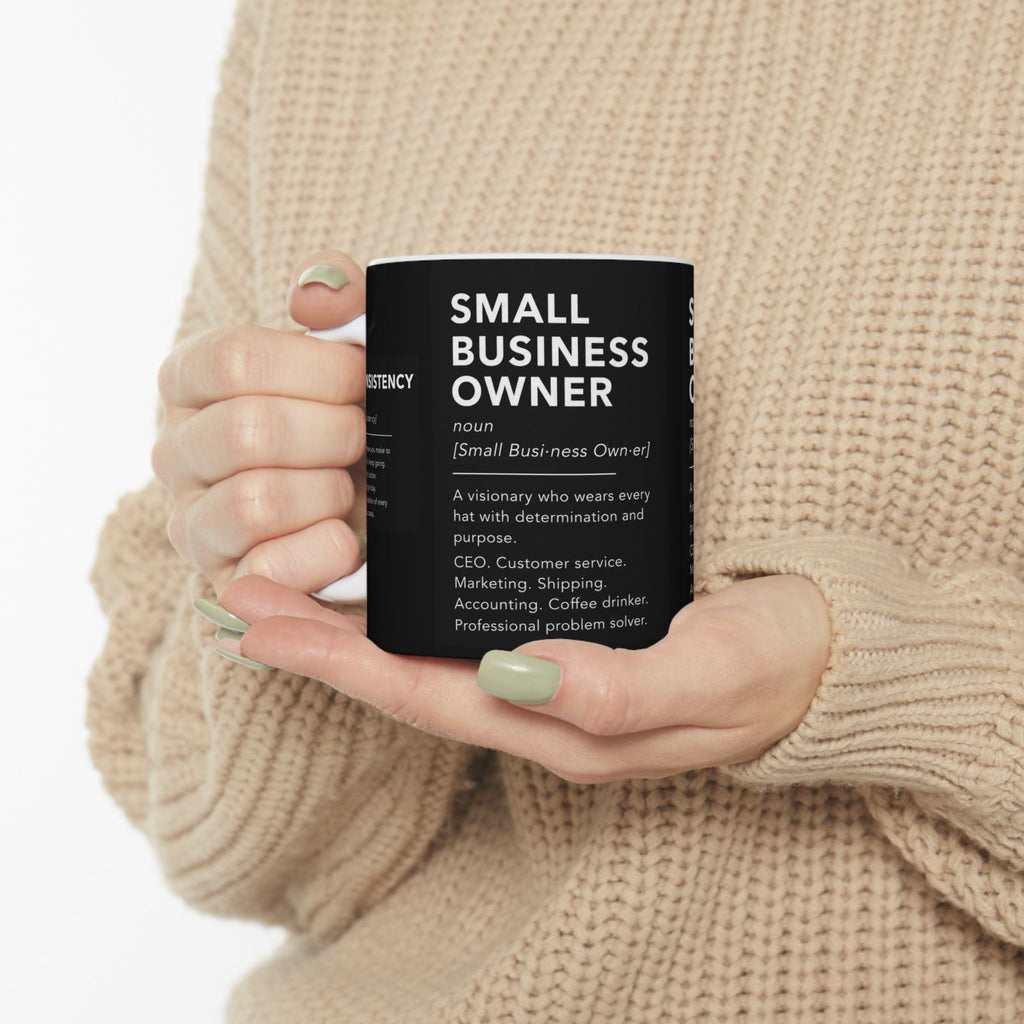 ☕ Small Business Owner Definition Coffee Mug | Entrepreneur Mug | CEO Gift | Minimalist Business Owner Cup | Success & Motivation Mug