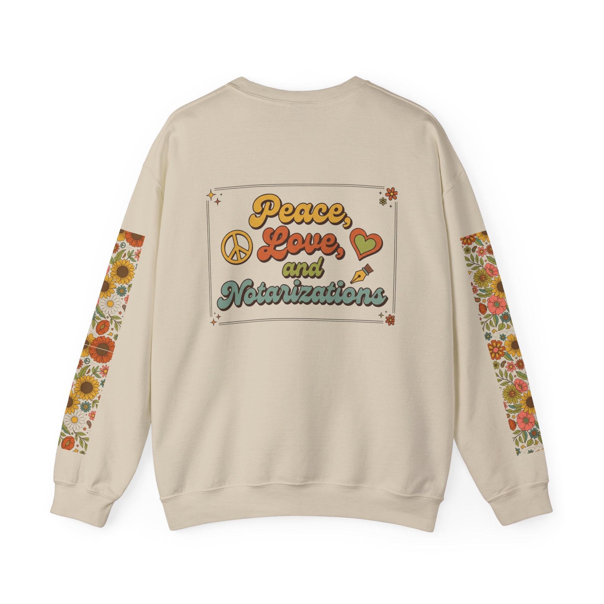 Peace, Love & Notarizations Cozy  Crewneck Sweatshirt ☮️❤️🖋️